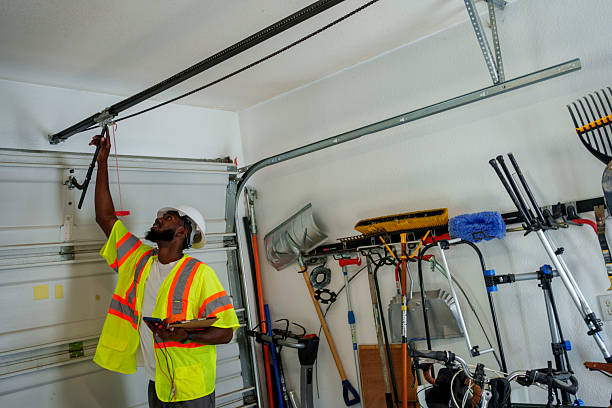 Professional Garage Door Panel Replacement technician working in Islip Terrace, NY